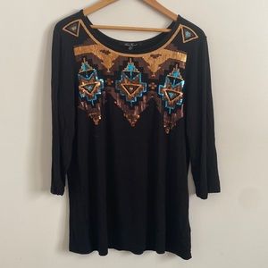 Ladies Sequin Dress Shirt